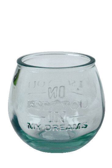 ED ECO Glass made of recycled glass "I SEE YOU", transparent (SALE)|Ego Dekor