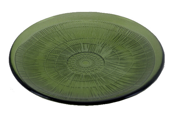 ECO Tanier z recyklovaného skla dezertný, priemer. 20 cm, olivovo zelená (balenie obsahuje 1ks)|Ego Dekor