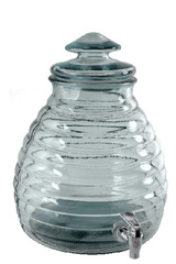 VIDRIOS SAN MIGUEL !RECYCLED GLASS! Nádoba na džus z recyklovaného skla s kohoutkem VČELÍ ÚL, 11 L, čirá, sklo (DOPRODEJ POSLEDNÍCH KOUSKŮ)