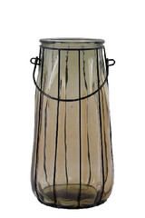 VIDRIOS SAN MIGUEL !RECYCLED GLASS! Lucerna/ECO Váza z recyklovaného skla "LAMP", 37 cm lahvově hnědá