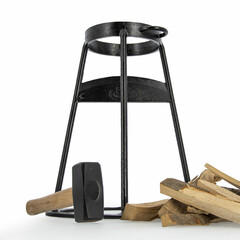 ESSCHERT DESIGN Stojan na štípání dřeva s palicí, karbonová ocel, výška 46cm, včetně gumové paličky!