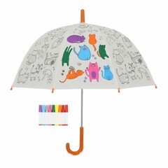 ESSCHERT DESIGN Deštník dětský CATS + fixy, PIY - k vybarvení, pr.70x69cm