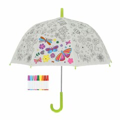 ESSCHERT DESIGN Deštník dětský FLOWERS + fixy, PIY - k vybarvení, pr.70x69cm