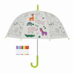 ESSCHERT DESIGN Deštník dětský JUNGLE + fixy, PIY - k vybarvení, pr.70x69cm