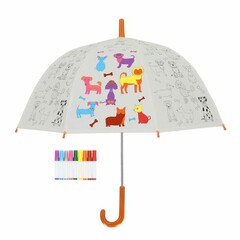 ESSCHERT DESIGN Deštník dětský DOGS + fixy, PIY - k vybarvení, pr.70x69cm