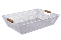 Basket - tray, white color 41 cm | Ego Dekor