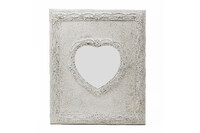 Lustro serce, białe, 48x60x5 cm | Ego Dekor
