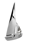 Dekoracja łodzi żaglowej ED YACHT, metal, srebro, 19 x 35 x 6 cm | Ego Dekor