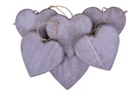 Wooden heart, gray, 1.8 x 7.5 x 7.5 cm | Ego Dekor