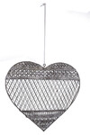 Hanging heart 3D, gray, 19.5 x 17.5 x 3 cm | Ego Dekor