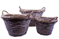 Willow wicker basket, 54 x 37 x 36 cm, package contains 3 pieces!|Ego Dekor