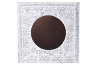 Okrągłe lustro w białej ramie ORIENT, 60 x 60 x 3 cm | Ego Dekor