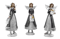 Angel, silver wings, 7 x 8 x 20.5 cm, package contains 3 pieces!|Ego Dekor