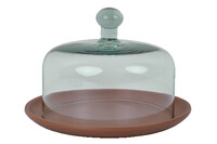 ECO GLASS Glass cover with terracotta tray, 30 x 20 cm