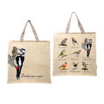 Taška nákupní Ptáčci, pevná s textilními úchopy, obustranná, s barevným potiskem lesního a zahradního ptactva s popisy, 39,5 x 14,5 x 40 cm|Esschert Design