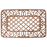 Wycieraczka żeliwna kwadratowa „BEST FOR BOOTS” ze zdobieniami, czerwono-brązowa, 66,5 x 42 cm|Esschert Design