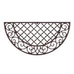 Wycieraczka „BEST FOR BOOTS” żeliwna półokrągła ze zdobieniami, czerwono-brązowa, 67,5 x 34,5 cm|Esschert Design