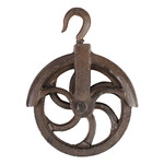 Hook with pulley, 4.5x14x.18cm, brown|Esschert Design