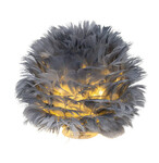 Glowing ball of feathers, LED, gray, diameter 5 x 8 cm (SALE)|Ego Dekor