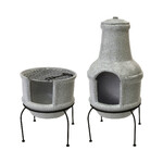 Fireplace hearth on a pedestal | BBQ, ceramic, M (SALE)|Esschert Design
