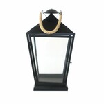 Lantern with rope, black, H. 45.6 cm|Esschert Design