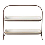 2-tier shelf, 40x15x34cm, SARDEGNA, white (SALE)|Casafina