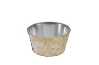 Zinc bowl with bark, M|Ego Dekor