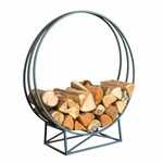 Firewood stand, round, gray, H. 88.8 cm|Esschert Design