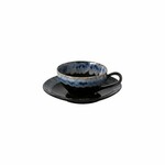 ED Tea cup with saucer 0.2L, TAORMINA, black (Midnight Black) (SALE)|Casafina