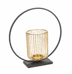 Circle candlestick, black/gold, dia. 28cm (SALE)|Ego Decor