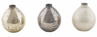 Váza sklenená, biela/strieborná/zlatá, v. 13cm, balenie obsahuje 3 kusy! (DOPREDAJ)|Ego Dekor