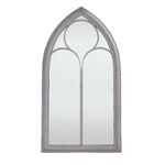 Stained glass mirror CHURCH, white, patina, 61x5x112 cm|Esschert Design