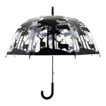 Deštník průhledný LES a JELENI, čirá/černá, 80cm|Esschert Design