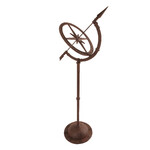 Cast iron sundial SUNDIAL, on a tall leg, 32x25x93cm, brown|Esschert Design