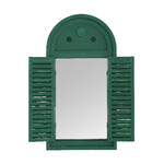 Zrkadlo francúzske s okenicami, zelená patina, drevené, 38x5x54 cm | Esschert Design