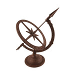 Cast iron sundial on pedestal, 24.5 x 32 x 38.5 cm|Esschert Design