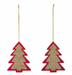 Hanging tree, red/gold, package contains 2 pieces! * (SALE)|Ego Decor
