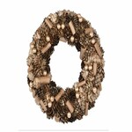 Wreath Cones and cinnamon, gold, 26x26x4.5cm, pc|Ego Dekor