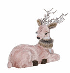 Recumbent deer, pink, 24x11x23cm * (SALE)|Ego Dekor