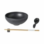 Bowl|ramen, spoon, chopstick holder dia.19cm|1L, PACIFICA, gray (dark), set|Casafina