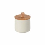 Pojemnik z pokrywką dębową śr.12x12|0,7L, PACIFICA, biały (waniliowy)|Casafina
