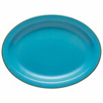 Oval tray 40x30cm POSITANO, blue-sprinkled (SALE)|Casafina