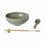 Bowl|ramen, spoon, chopstick holder dia.19cm|1L, PACIFICA, green (arti.) set|Casafina