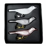 Ozdoba w kształcie ptaka na klips, 9 cm, biały/różowy/szary, pudełko 3 sztuki!|Ego Dekor