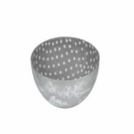 Silver bowl with gray interior, 14 cm, white | Ego Dekor
