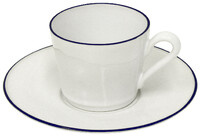 Tea cup with saucer 0.19L, BEJA, white&blue|Costa Nova