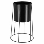Flower pot holder WINDOW DRESSING PLANTER on pedestal, black, diameter 31x48cm|Esschert Design