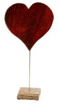Srdce na stojánku, dřevo, červená, 23x22x2,5cm (DOPRODEJ)|Ego Dekor