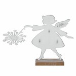 Dekorácia anjel na podstavci, biela, 25,5x28x5,5cm, ks|Ego Dekor