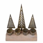 Candlestick on a base with trees, gold, 23x18x7.7cm, pc|Ego Dekor